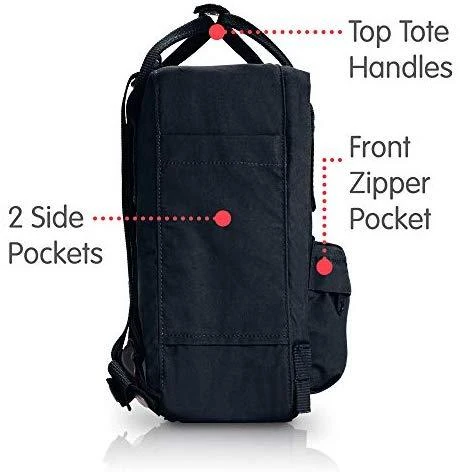 Carruzzo Fjällräven Kånken Mini Juodas vaikams miesto mokyklos kuprinė juoda (F23561-550)