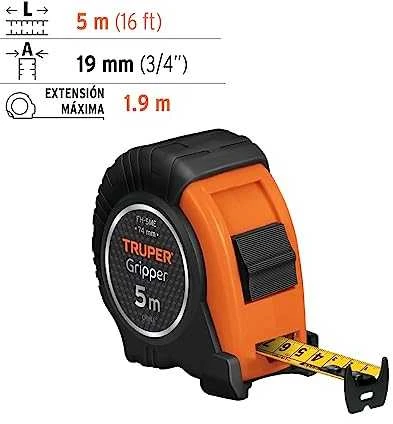 Matavimo juosta "Gripper" 5m x 19mm Truper®