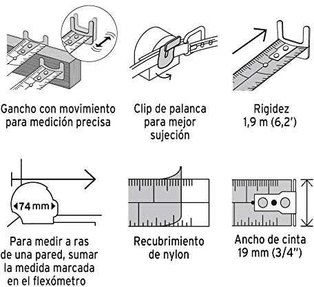 Matavimo juosta "Gripper" 5m x 19mm Truper®