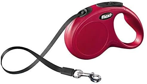 Flexi New Classic M pavadėlis šunims iki 25kg juostinis 5m raudonos spalvos