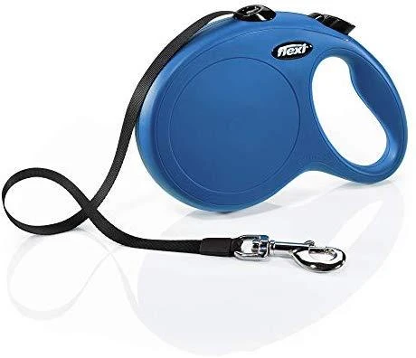 Flexi New Classic L pavadėlis šunims iki 50kg juostinis 5m mėlynos spalvos