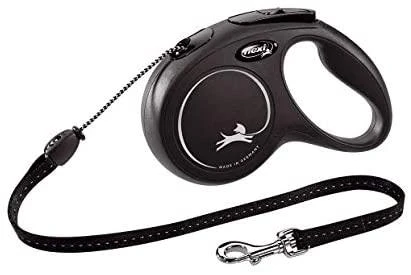 Flexi New Classic M pavadėlis šunims iki 25kg juostinis 5m juodos spalvos