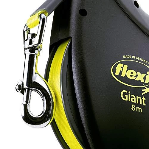 Flexi Giant Profesional Automatinis juostinis pavadėlis, 10 m / šunims iki 50kg / spalva: juoda ir pilka