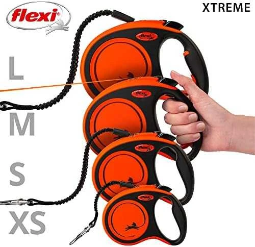 Trixie Flexi Xtreme šunų pavadėlis, S, iki 20 kg, 5 m, oranžinis