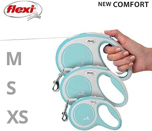 Flexi New Comfort XS pavadėlis šunims iki 12kg juostinis 3m žydros spalvos