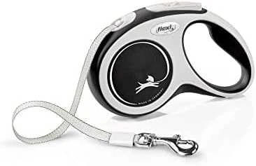 Flexi New Comfort S pavadėlis šunims iki 15kg juostinis 5m juodos spalvos