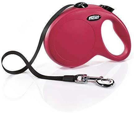 Flexi New Classic L pavadėlis šunims iki 50kg juostinis 8m raudonos spalvos