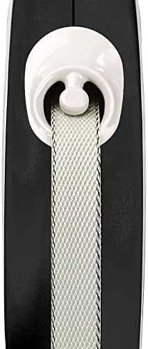 Flexi New Comfort Automatinis juostinis pavadėlis, 5 m / šunims iki 25kg / spalva: juoda ir balta