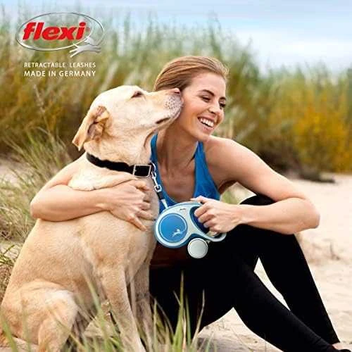 Flexi New Comfort Automatinis juostinis pavadėlis, 5 m / šunims iki 25kg / spalva: juoda ir balta