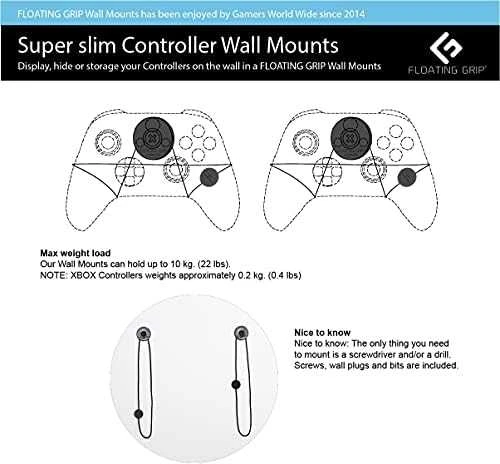 Floating Grip „XBOX Series X“ sieninio laikiklio rinkinys, juodas