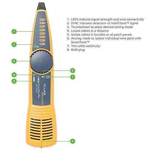 „Fluke networks“ FLUKE FL-MS-POE-KIT „MicroScanner PoE“ kabelių patikros testeris su papildomu kabeliu
