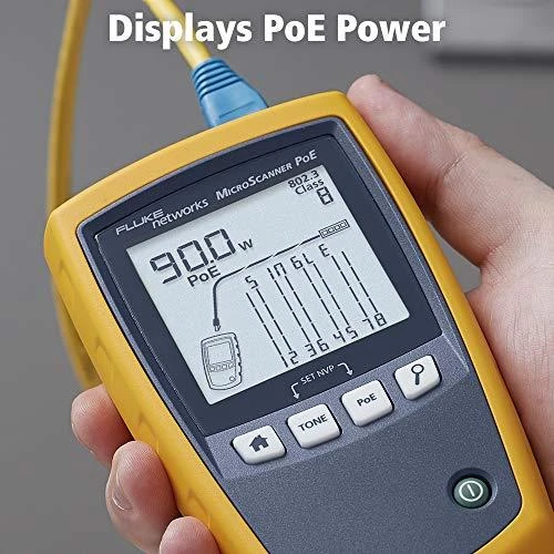 „Fluke networks“ FLUKE FL-MS-POE-KIT „MicroScanner PoE“ kabelių patikros testeris su papildomu kabeliu