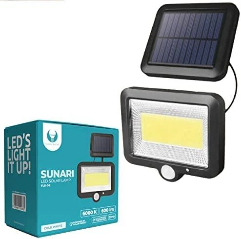 Plastrol SUNARI saulės lempa LED FLS-06 COB PIR 8W 600lm 6000K 1800mAh Li-Ion Forever Light