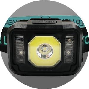 LED galvos šviestuvas Senso XP-E 3W + COB 3W su jutikliu 270lm 1200mAh Li-Pol Forever Light