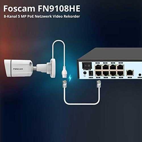 Foscam FN9108HE tinklo vaizdo įrašymo įrenginys, juodas, 8 kanalų, 5MP, PoE, HDMI+VGA