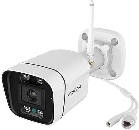 Foscam V5P WiFi stebėjimo kamera, balta, 5MP (3072x1728), dviejų dažnių WiFi, integruotas prožektorius ir sirena