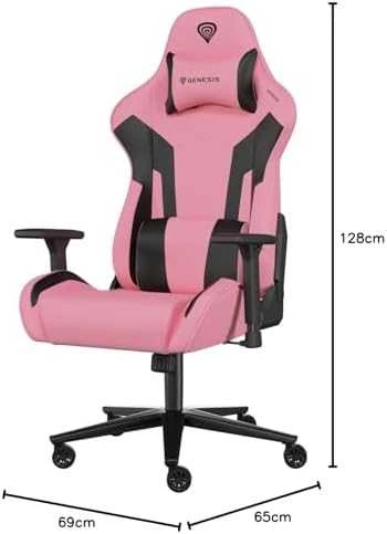 Genesis Gaming Chair Nitro 720 Atlošo apmušalų medžiaga: Eko oda, Sėdynės apmušalų medžiaga: Eko oda, Pagrindo medžiaga: Metalas, Ratukų medžiaga: Nailonas su CareGlide danga | Juodas/Rožinė