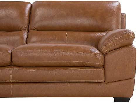 Sofa Beliani 4 vietų svetainės baldų komplektas HORTEN Natūrali oda Ruda
