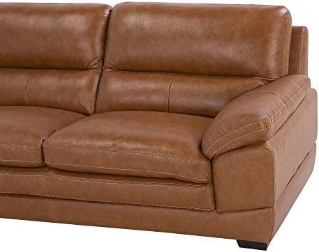 Sofa Beliani 4 vietų svetainės baldų komplektas HORTEN Natūrali oda Ruda