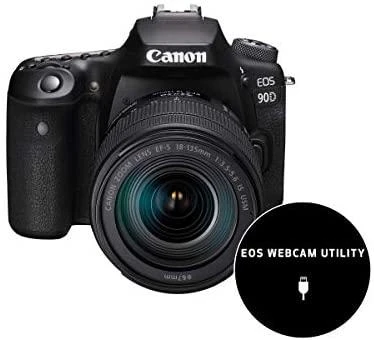 Canon EOS 90D + EF-S 18-135mm f/3.5-5.6 IS USM SLR fotoaparato komplektas 32,5 MP CMOS 6960 x 4640 pikseliai Juoda