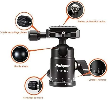 Stovas - Fotopro X-go Gecko 8kg Apkrovos Talpa Monopodo Funkcija Juodas