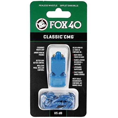 Švilpukas Fox 40 CMG Safety Classic mėlyna + virvutė 9603-0508