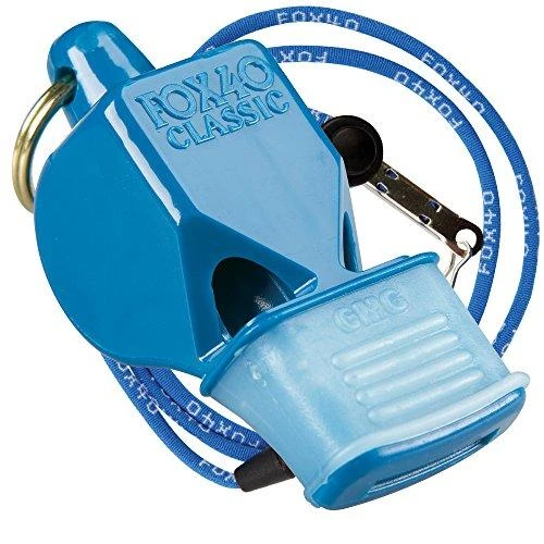 Švilpukas Fox 40 CMG Safety Classic mėlyna + virvutė 9603-0508