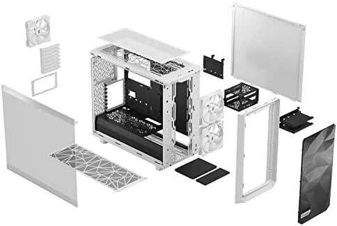 Fractal Design Fraktalų dizainas | Meshify 2 Lite TG Clear | Šoninis langas | Baltas | E-ATX | Įtrauktas maitinimo šaltinis Nr. | ATX