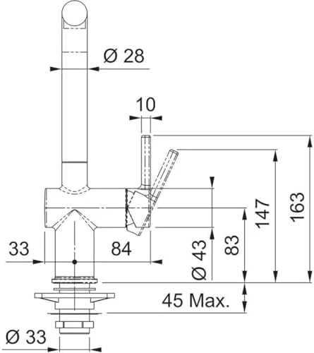 Maišytuvas plautuvei Franke Active L chrom 115.0653.298
