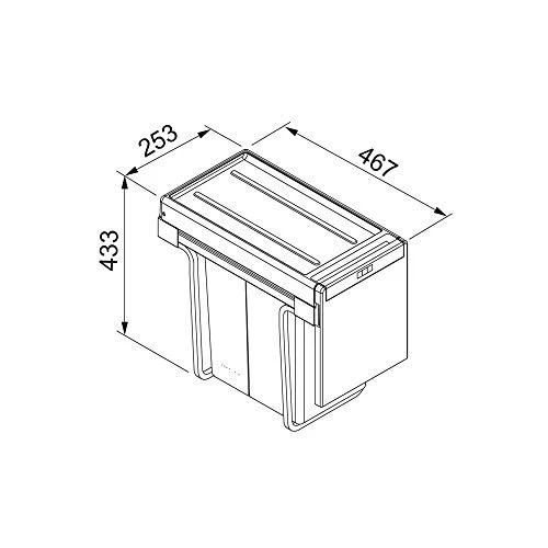Šiukšliadėžė FRANKE Cube 30, 3x10l, 134.0039.555
