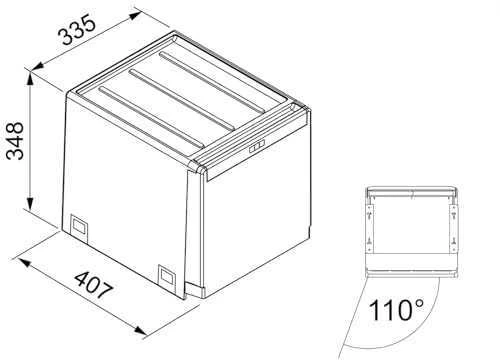 Šiukšliadėžė FRANKE, Cube 40, automatinis atidarymas, 2x14l.