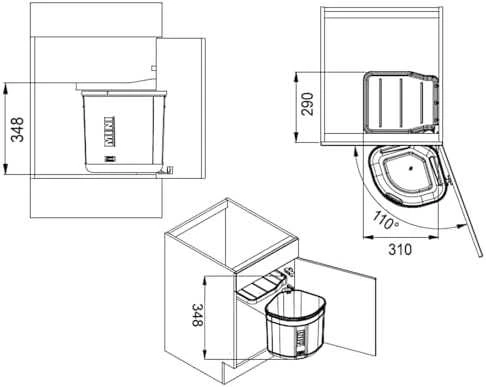 Šiukšliadėžė FRANKE, Sorter, Mini 17,5 l.