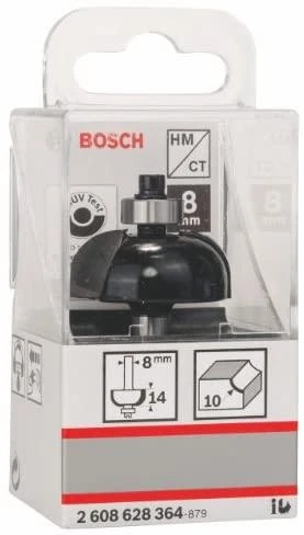 Bosch Dvipusė pusapvalė freza H R=10 mm, l=14 mm,kotas 8m
