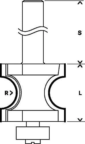Bosch Surenkama freza R=6,0mm, l=19mm,kotas 8mm