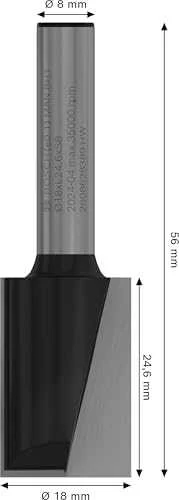Bosch Pirštinė freza HM B=18mm, l=25 mm,kotas 8mm