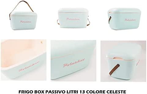 POLARBOX Sky mėlynas – Geltona Classic retro šaltkrepšis, 12L
