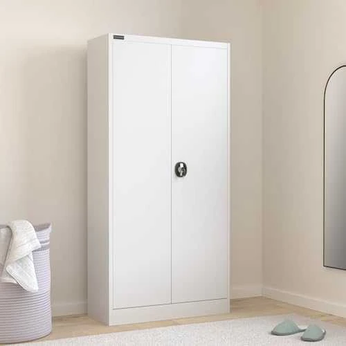 Frommstarck Metalinė biuro spinta dokumentams, 4 lentynos su varstomais durimis, aukštis 180 cm, PILKA