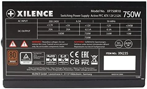 750W Xilence Performance XP750R10 Juodas/Raudona 80+Bronze