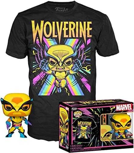 Funko Set figure POP & Tee Marvel Wolverine Juodas Light
