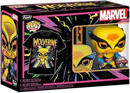 Funko Set figure POP & Tee Marvel Wolverine Juodas Light