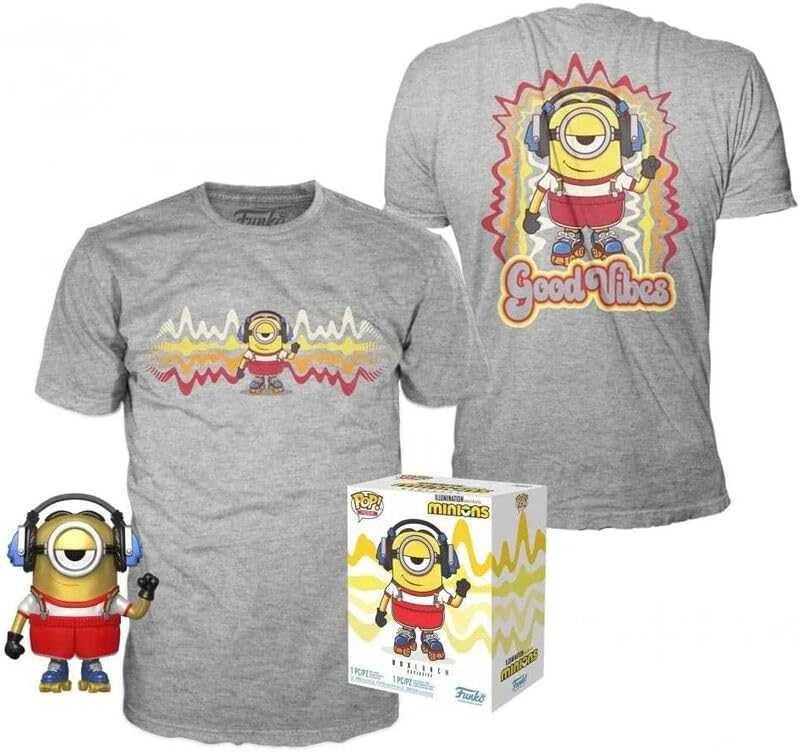 Funko Set figure POP & Tee Minions Roller Skating Stuart Metallic Exclusive