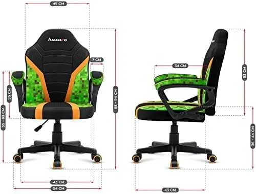 Žaidimų kėdė vaikams Huzaro Ranger 1.0, Juodos/Žalios spalvos