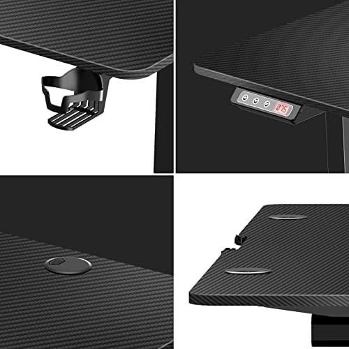 Žaidimų stalas Huzaro Hero 8.5 Gaming Desk, Motorizuotas, Reguliuojamo aukščio 740-1190mm, Juodos spalvos