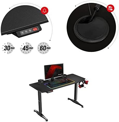 Žaidimų stalas Huzaro Hero 8.5 Gaming Desk, Motorizuotas, Reguliuojamo aukščio 740-1190mm, Juodos spalvos