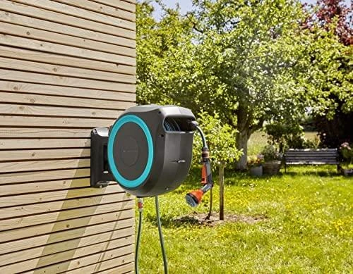 Gardena Ritė su žarna ir purkštuvu tvirtinama pri sienos RollUp XL 35m, mėlyna/pilka