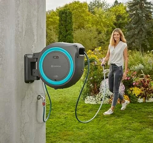 Gardena PowerRoll XXL Akumuliatorinis bęben naścienny, be akumuliatoriaus ir kroviklio komplektas, wąż 40m 18645-55