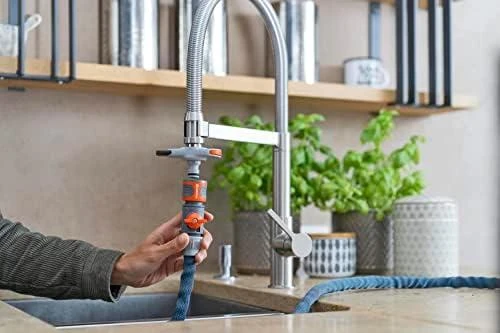 Gardena Tekstilinės žarnos Liano™ 10 m su čiaupų jungtimi vidaus čiaupams rinkinys