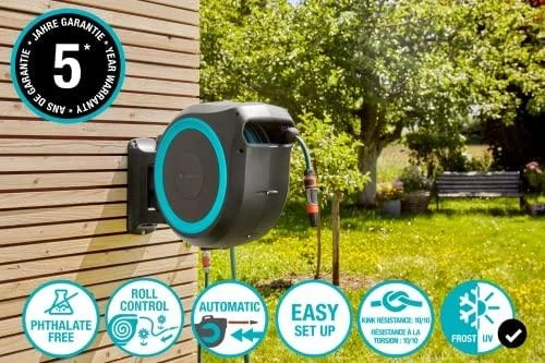 Gardena sieninė automatinė ritė žarnai "RollUp M/L" 25m, 13mm