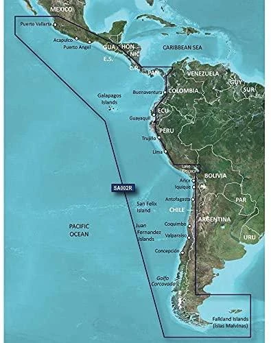 Garmin BlueChart g3 Vision | VSA002R | microSD™/SD™, Pietų Amerikos, Vakarės pakrantės žemėlapiai