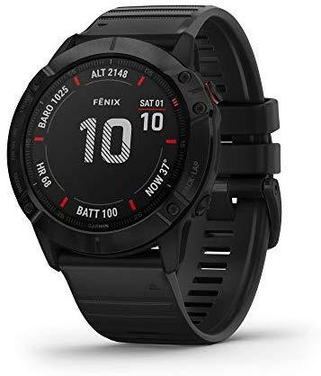 Išmanusis laikrodis Garmin fenix 6 Pro, Juodas su juodos spalvos  silikoniniu dirželiu | Varle.lt